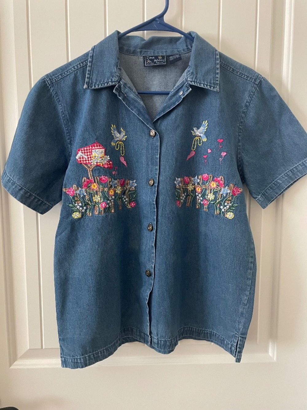 Jane Ashley Embroidered Denim Shirt
